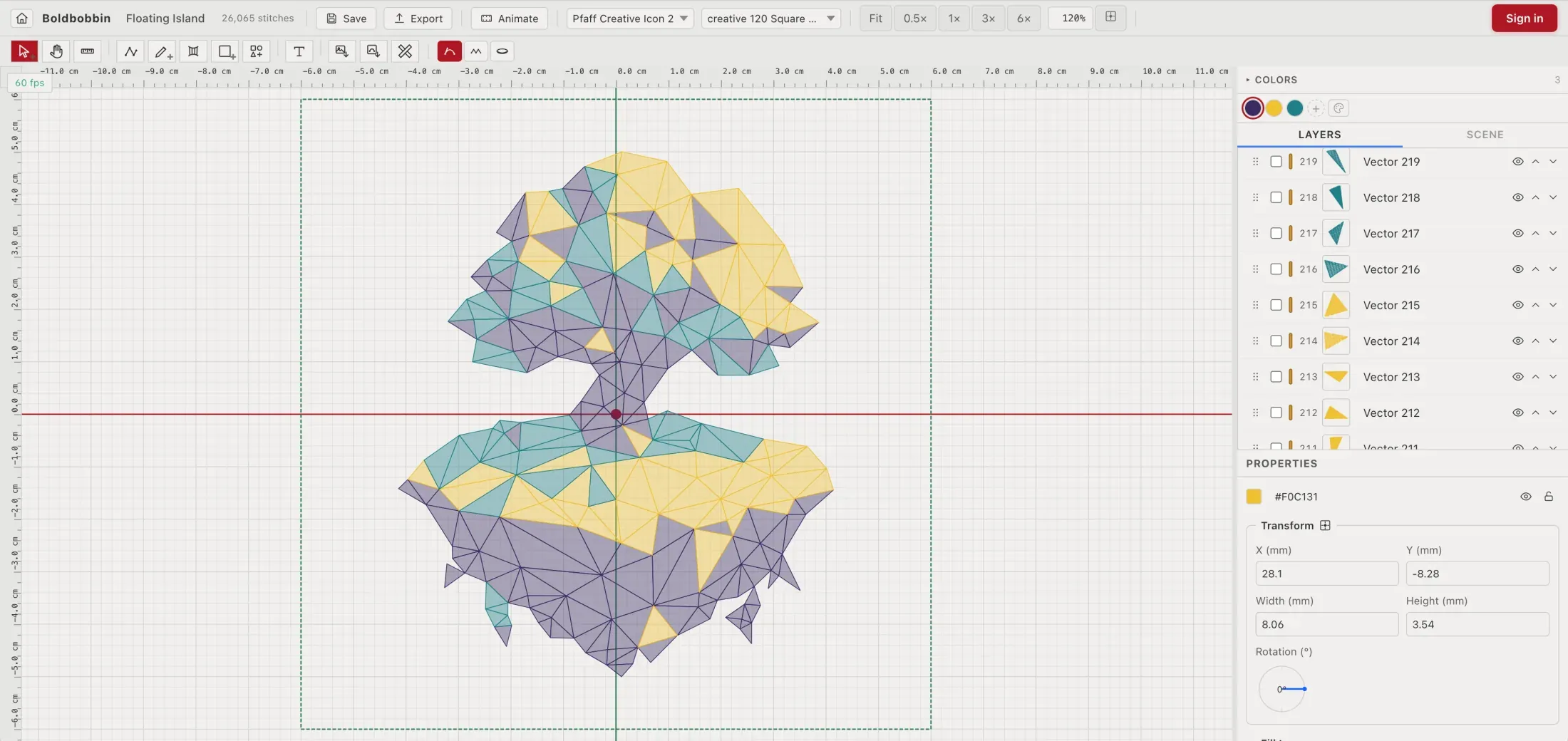 Boldbobbin editor, vector view